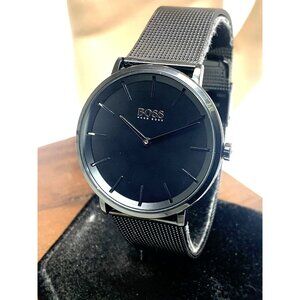 Hugo Boss Men's Watch 1513826 Quartz Skyliner Black Dial Mesh Steel Band 40mm